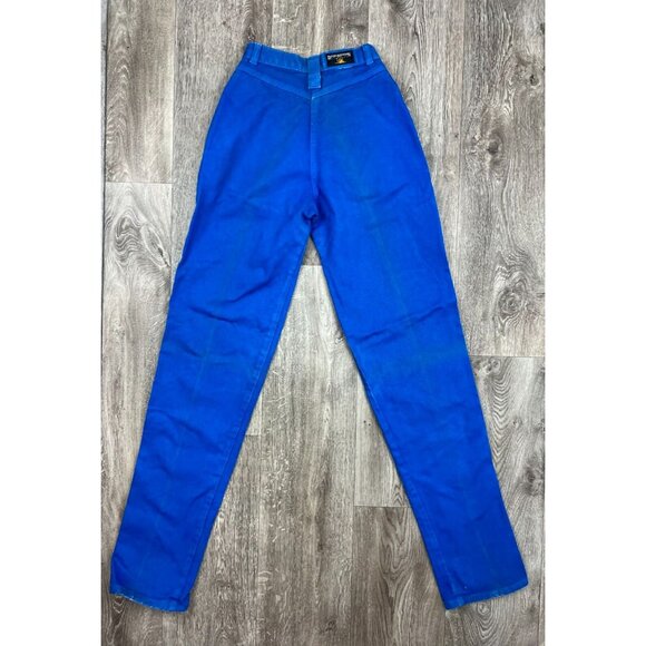 Vintage Womens Rockies Western High Rise Mom Royal Blue Denim Jeans Size 5/27 - Picture 11 of 13